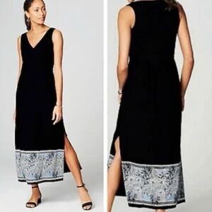 *NWT* J.Jill Wearever Collection Black Floral Havana Maxi Dress, Size Large Tall